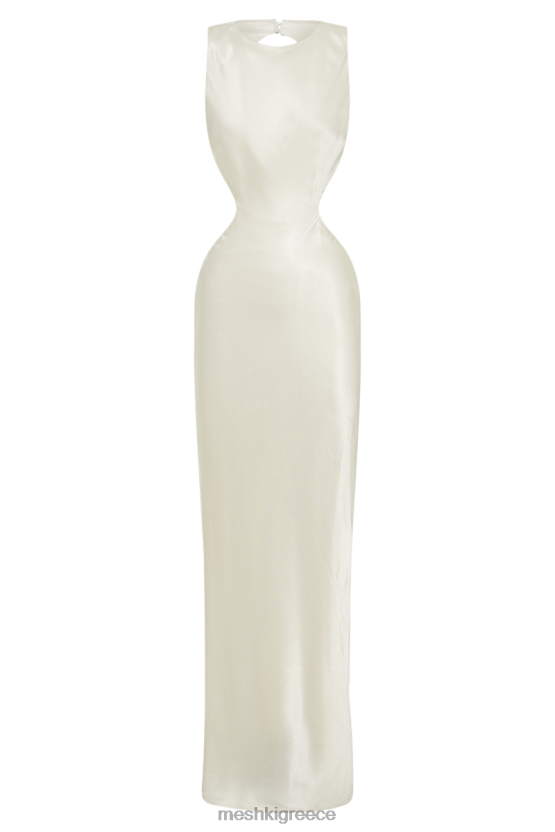 Meshki Electra Satin Cut Out Maxi Dress Ivory Clothing JJN40N59