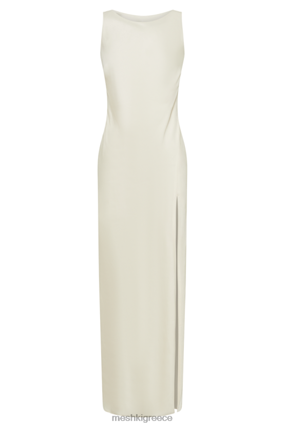 Meshki Gemima Satin Maxi Dress With Split Ivory Clothing JJN40N15