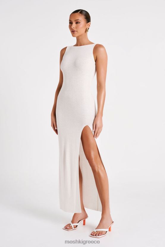 Meshki Maxine Sheer Knit Maxi Dress White Clothing JJN40N75