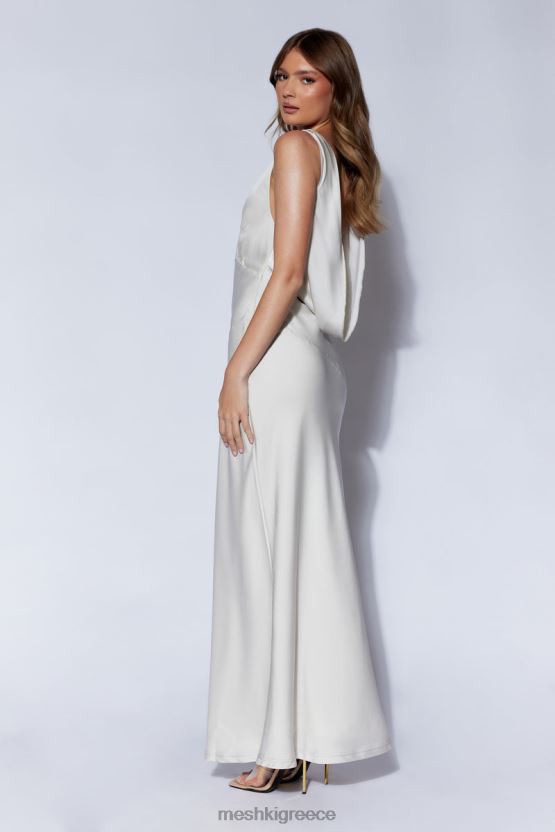 Meshki Nadia Maxi Satin Dress With Back Cowl Silver Clothing JJN40N66