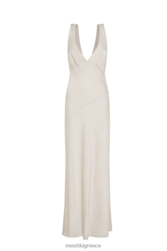 Meshki Nadia Maxi Satin Dress With Back Cowl Silver Clothing JJN40N66