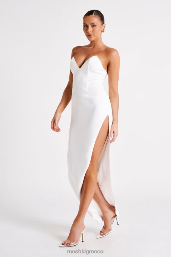 Meshki Natasha Pointed Corset Maxi Dress White Clothing JJN40N137