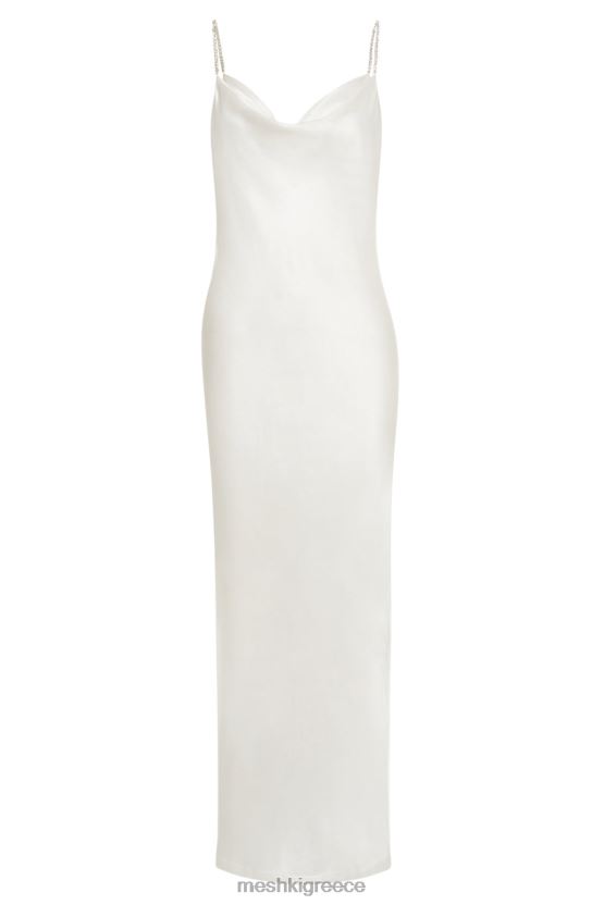 Meshki Sera Diamante Maxi Dress With Low Back White Clothing JJN40N116