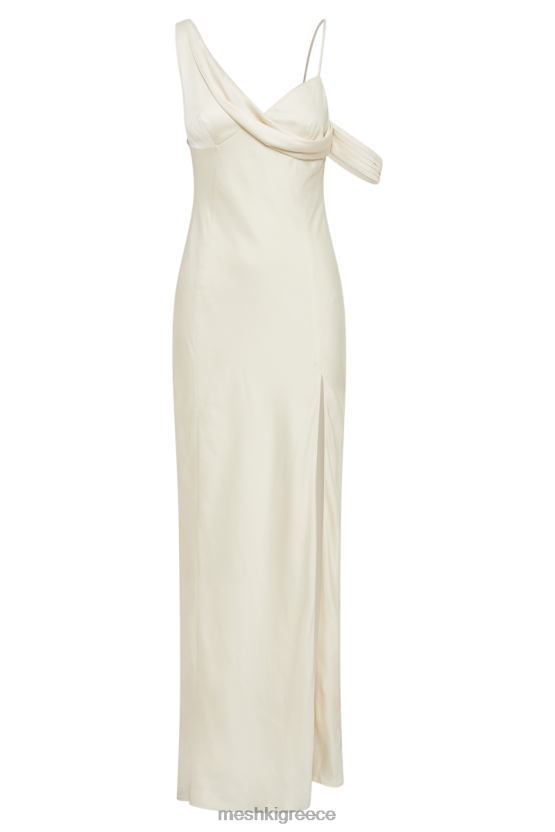 Meshki Soleil Satin Off Shoulder Maxi Dress Ivory Clothing JJN40N42