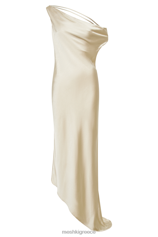 Meshki Yvette Slip Maxi Dress With Asymmetrical Hem Gold Clothing JJN40N49