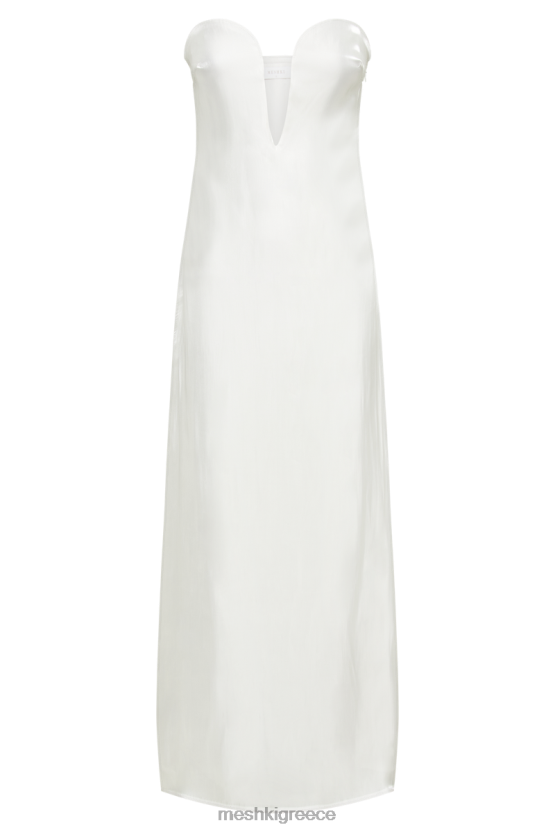 Meshki Chantelle Liquid Satin Midi Dress White Clothing JJN40N87