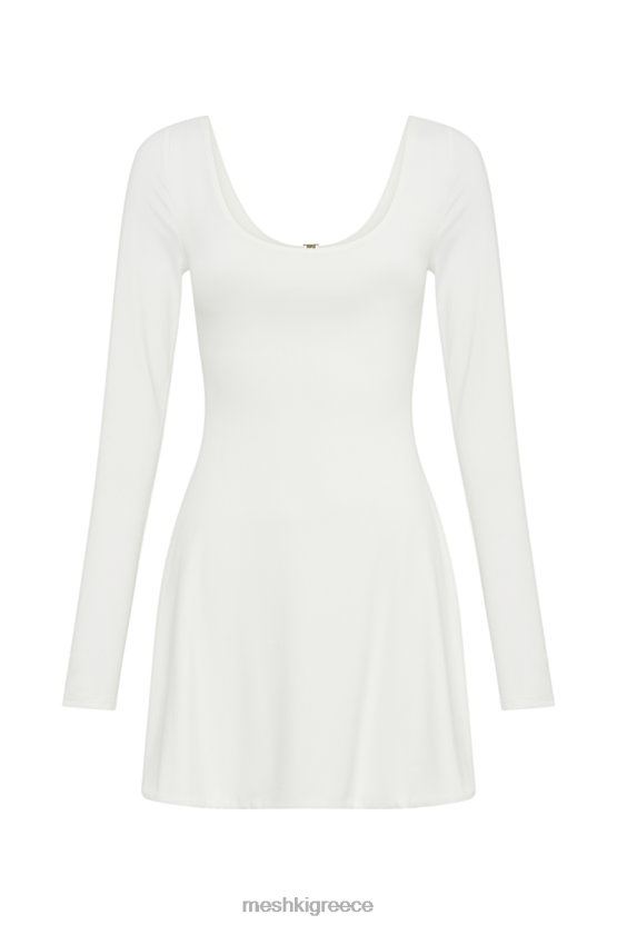 Meshki Renee Recycled Nylon Long Sleeve Mini Dress White Clothing JJN40N74