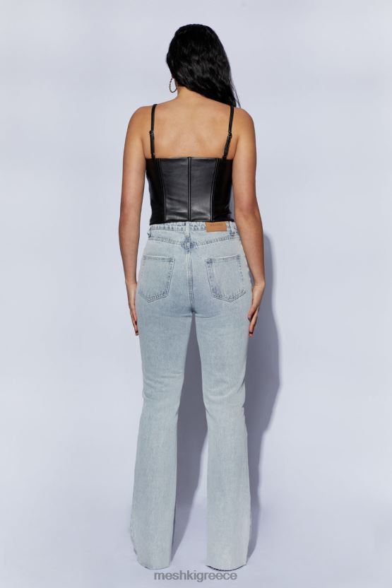 Meshki alaia lace up corset pu top μαύρος είδη ένδυσης JJN40N1095