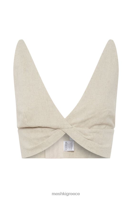 Meshki λινό τοπ twist kaesha φυσικός είδη ένδυσης JJN40N1046