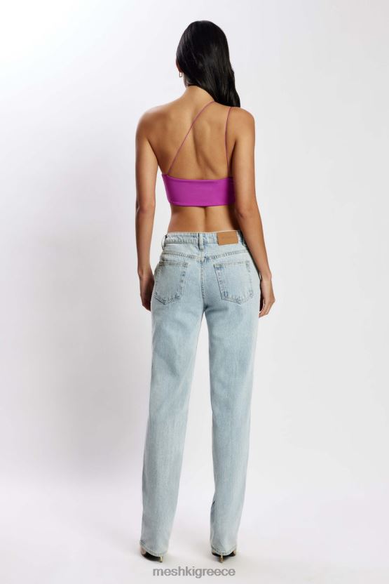 Meshki crop top με κομμένο ροζ της Μοντάνα βιολέτα είδη ένδυσης JJN40N1149