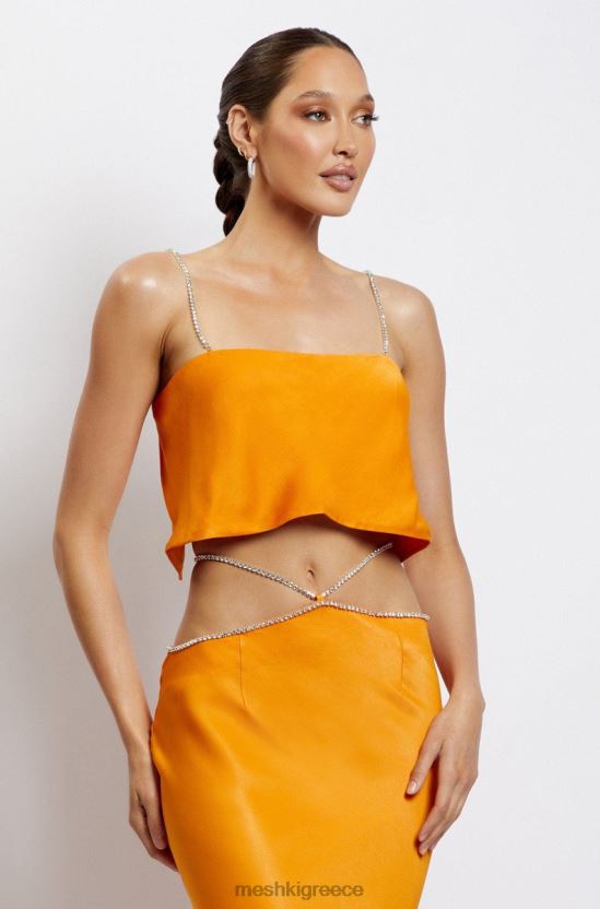 Meshki crop top dayana σε ευθεία κοπή μανταρίνι είδη ένδυσης JJN40N1175