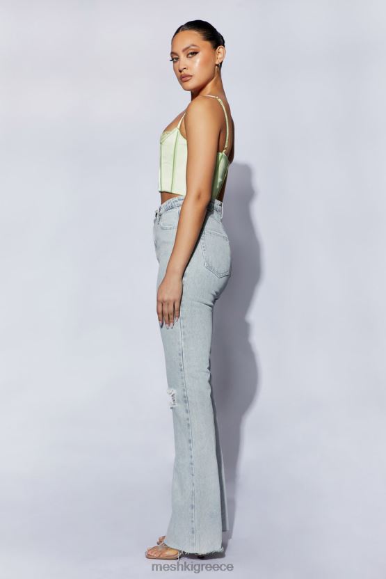 Meshki lake lace cami crop top πράσινο φιστίκι είδη ένδυσης JJN40N1092