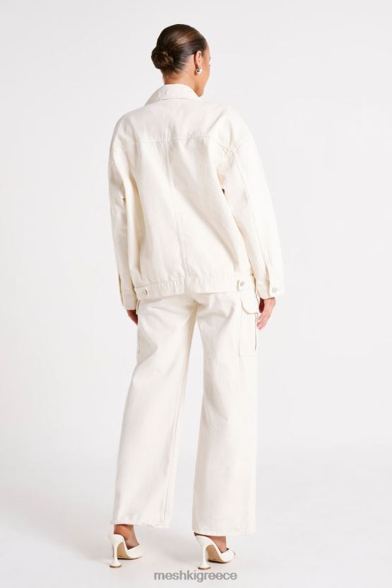 Meshki sion oversized τζιν μπουφάν εκρού είδη ένδυσης JJN40N1252