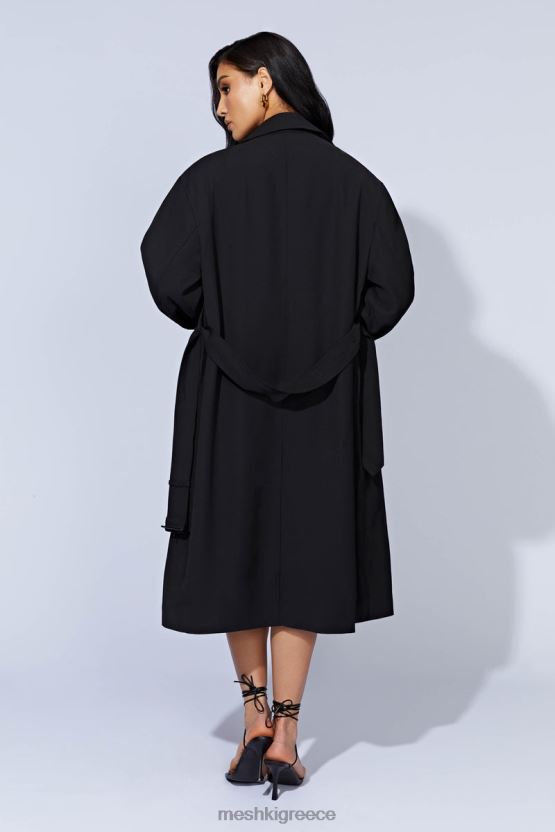 Meshki keily super oversized καμπαρντίνα μαύρος είδη ένδυσης JJN40N1644