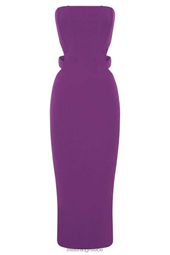 Meshki Catherine cut out midi φόρεμα βιολέτα είδη ένδυσης JJN40N626