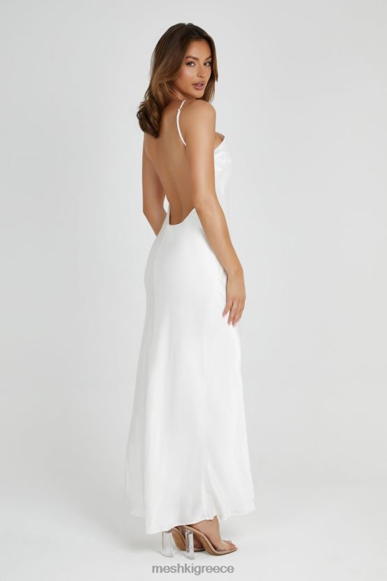 Meshki μάξι φόρεμα Lucia satin άσπρο είδη ένδυσης JJN40N297