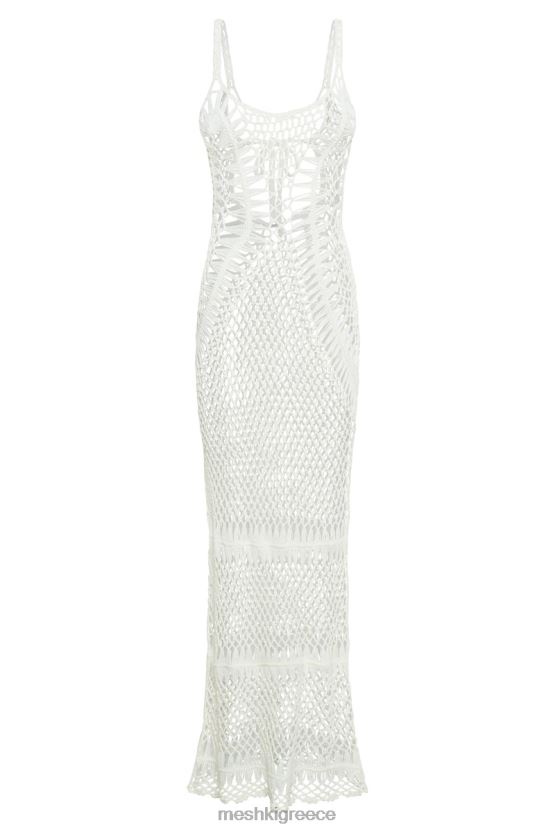 Meshki μάξι φόρεμα josephine crochet άσπρο είδη ένδυσης JJN40N432