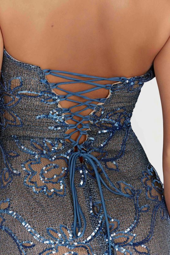 Meshki maxi φόρεμα με παγιέτες harriet μπλε είδη ένδυσης JJN40N446